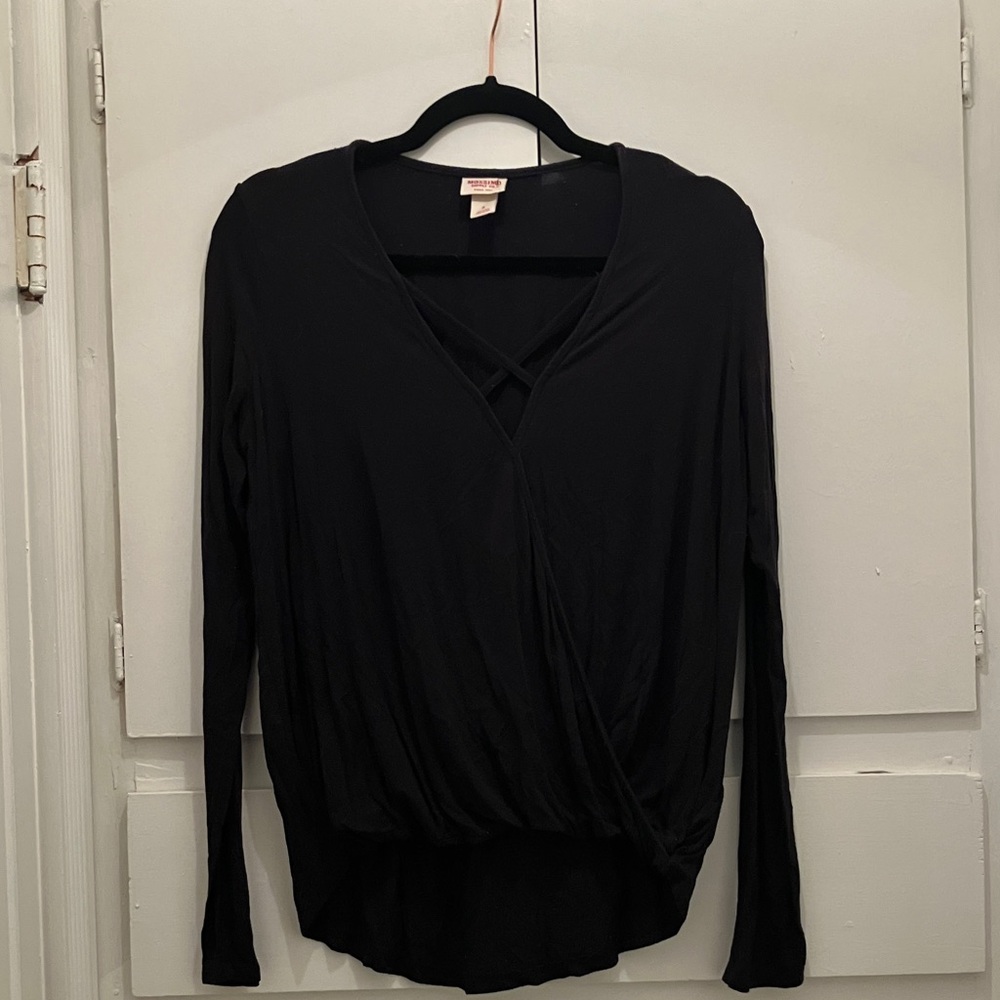 Mossimo Supply Co. Black Wrap Blouse